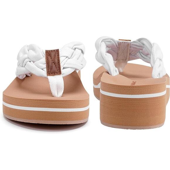 Elegant White Braided Platform Sandals - Picture 3 of 6